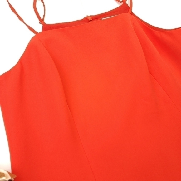 C/MEO Collective Orange Fron Panel Slit Spaghetti Strap Dress Sz M - Picture 8 of 10